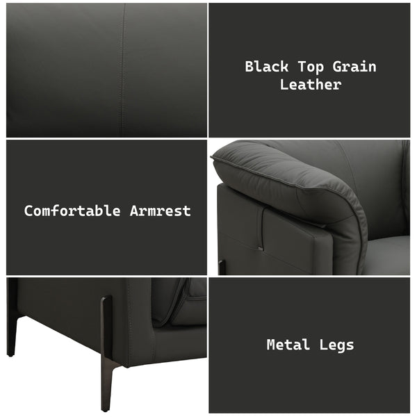 ACME Tadi Black Top Grain Leather Chair Model LV04512