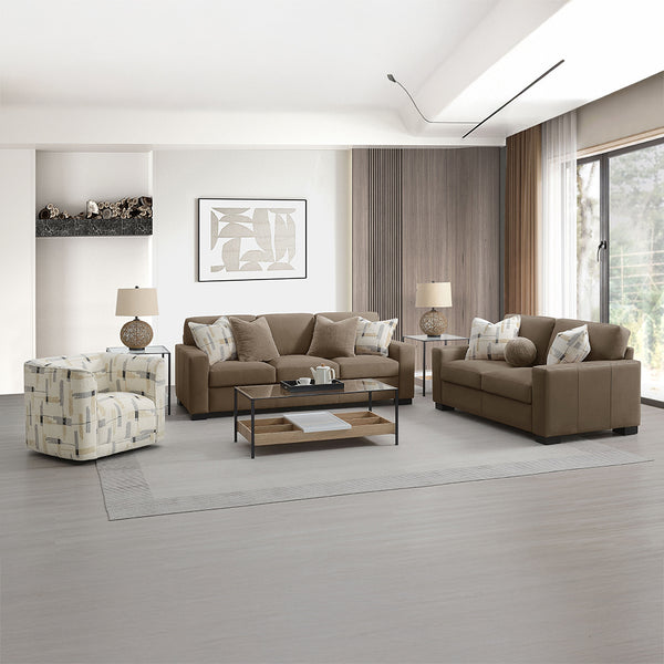 ACME Darya Brown Suede Fabric Sofa with 4 Pillows Model LV04530