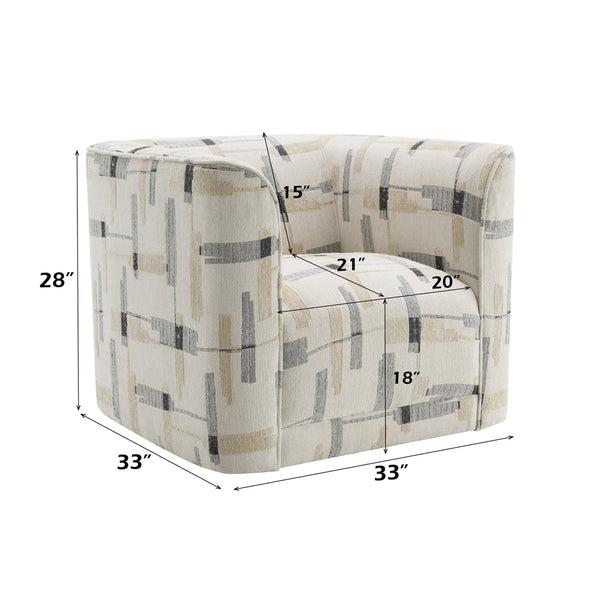 ACME Darya Beige Pattern Fabric Chair with Swivel Model LV04532
