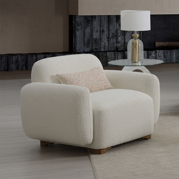 ACME Darius Beige Boucle Chair with Pillow Model LV04542