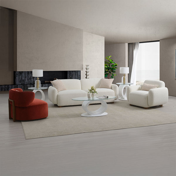 ACME Darius Beige Boucle Chair with Pillow Model LV04542