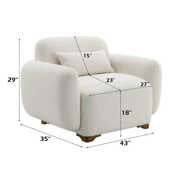 ACME Darius Beige Boucle Chair with Pillow Model LV04542