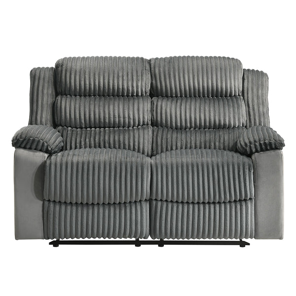 ACME Lesley Gray Corduroy & Velvet Motion Loveseat Model LV04621