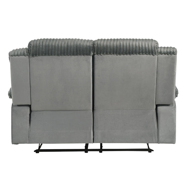 ACME Lesley Gray Corduroy & Velvet Motion Loveseat Model LV04621