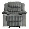 ACME Lesley Gray Corduroy & Velvet Motion Glider Recliner Model LV04622