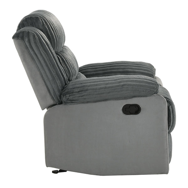ACME Lesley Gray Corduroy & Velvet Motion Glider Recliner Model LV04622