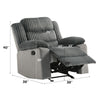 ACME Lesley Gray Corduroy & Velvet Motion Glider Recliner Model LV04622