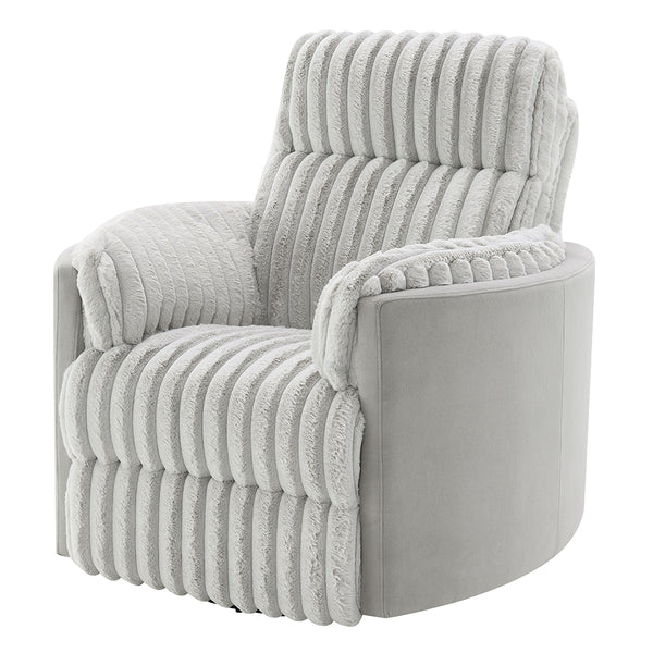 ACME Emee Gray Corduroy Glider Recliner with Swivel Model LV04640