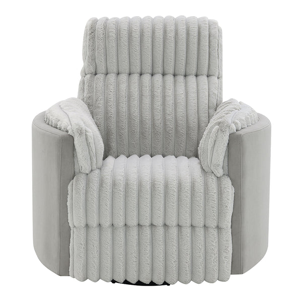 ACME Emee Gray Corduroy Glider Recliner with Swivel Model LV04640