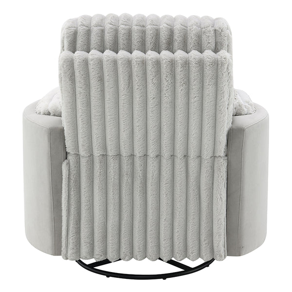 ACME Emee Gray Corduroy Glider Recliner with Swivel Model LV04640