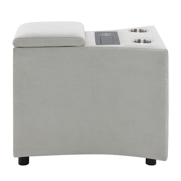 ACME Emee Gray Corduroy Console with USB Port Model LV04641A