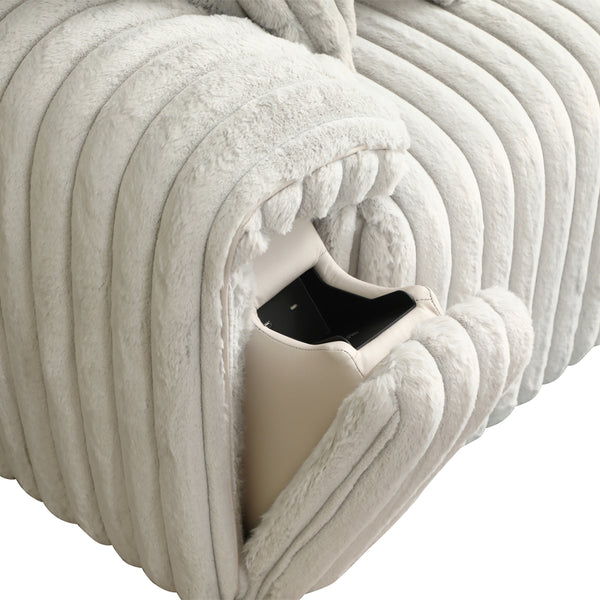 ACME Jaya Mondo Grey Corduroy Power Motion Sofa with Sleeper & USB Port Model LV04660