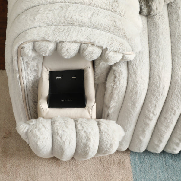 ACME Jaya Mondo Grey Corduroy Power Motion Sofa with Sleeper & USB Port Model LV04660