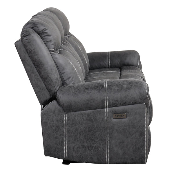 ACME Zubaida Dark Gray Polish Microfiber Power Motion with Drop Down Table & USB Port Model LV04670