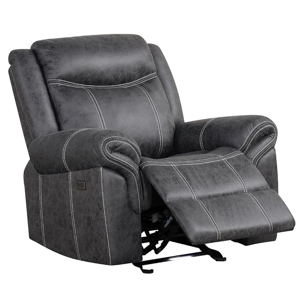 ACME Zubaida Dark Gray Polish Microfiber Power Motion Glider Recliner Model LV04672