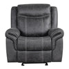 ACME Zubaida Dark Gray Polish Microfiber Power Motion Glider Recliner Model LV04672