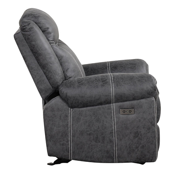 ACME Zubaida Dark Gray Polish Microfiber Power Motion Glider Recliner Model LV04672