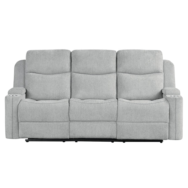 ACME Galya Light Gray Chenille Motion Sofa Model LV04680