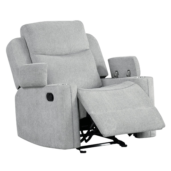 ACME Galya Light Gray Chenille Motion Glider Recliner Model LV04682