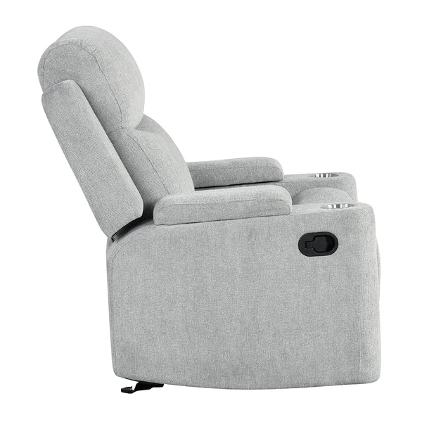 ACME Galya Light Gray Chenille Motion Glider Recliner Model LV04682