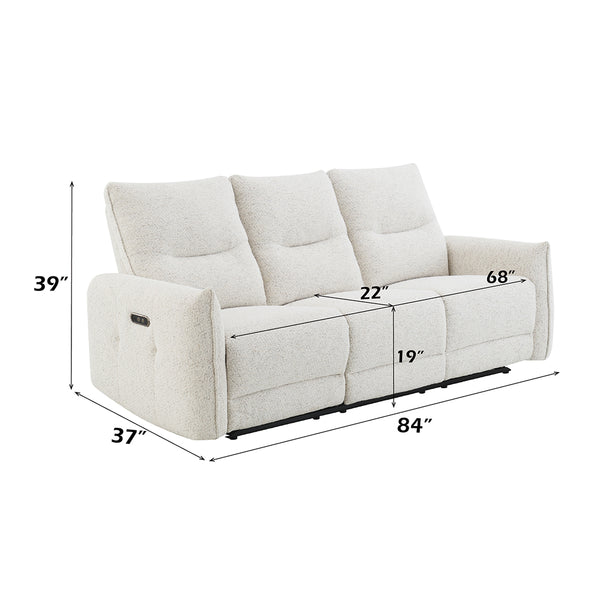 ACME Lalisa Cream Chenille Power Motion Sofa with USB Port Model LV04780