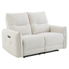 ACME Lalisa Cream Chenille Power Motion Loveseat with USB Port Model LV04781