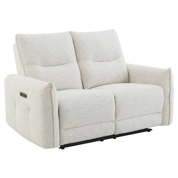 ACME Lalisa Cream Chenille Power Motion Loveseat with USB Port Model LV04781