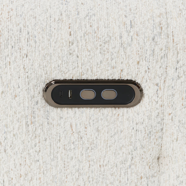 ACME Lalisa Cream Chenille Power Motion Loveseat with USB Port Model LV04781