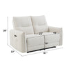 ACME Lalisa Cream Chenille Power Motion Loveseat with USB Port Model LV04781