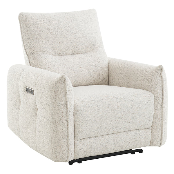 ACME Lalisa Cream Chenille Power Motion Recliner with USB Port Model LV04782