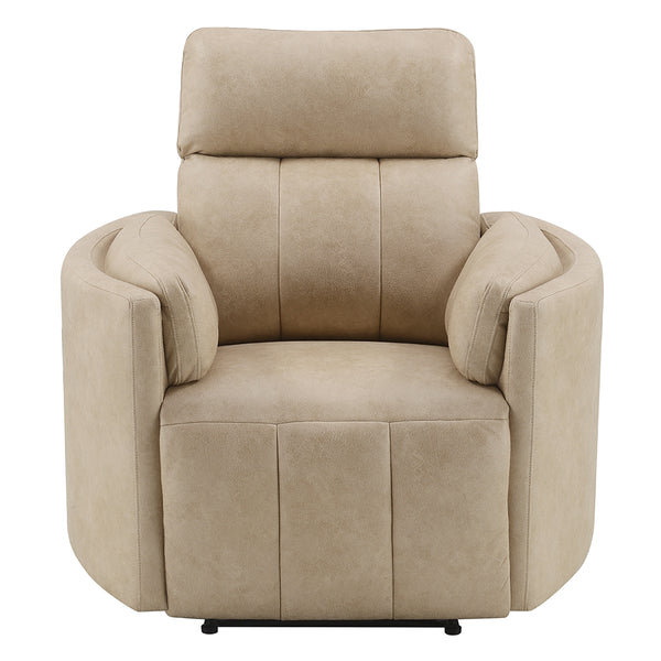 ACME Elison Dark Beige Polish Microfiber Motion Glider Recliner with Swivel Model LV05402