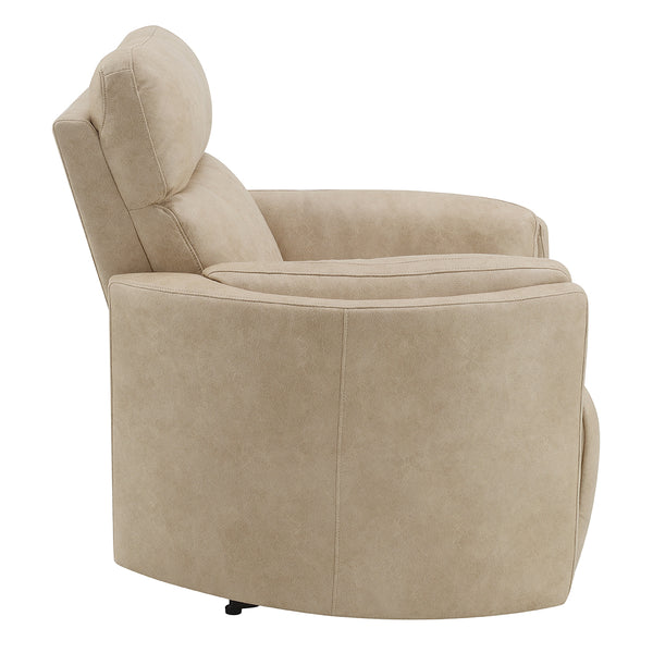ACME Elison Dark Beige Polish Microfiber Motion Glider Recliner with Swivel Model LV05402