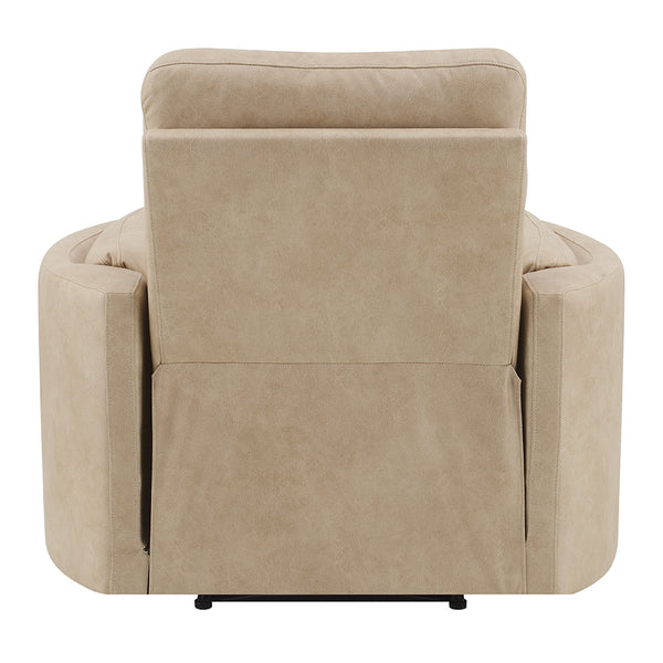 ACME Elison Dark Beige Polish Microfiber Motion Glider Recliner with Swivel Model LV05402