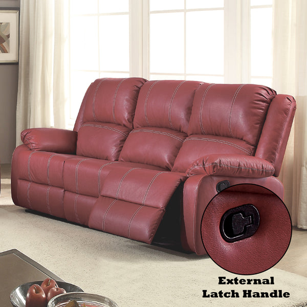 ACME Zuriel Red Synthetic Leather Motion Sofa Model LV52150