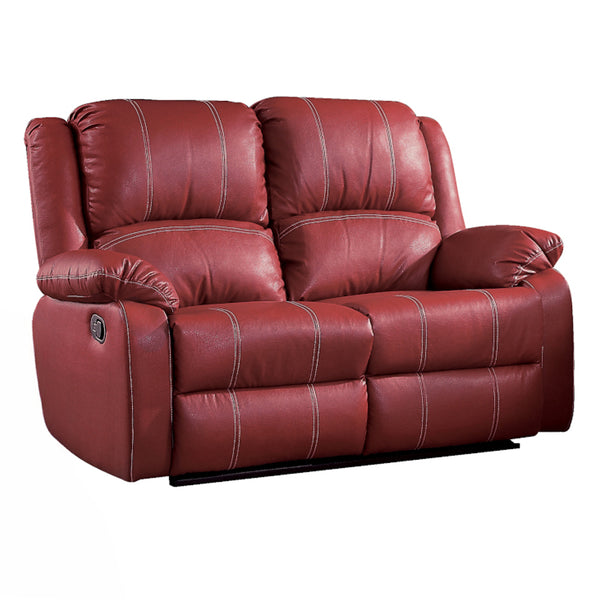ACME Zuriel Red Synthetic Leather Motion Loveseat Model LV52151