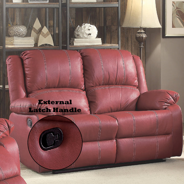 ACME Zuriel Red Synthetic Leather Motion Loveseat Model LV52151