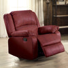 ACME Zuriel Red Synthetic Leather Motion Rocker Recliner Model LV52152