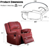 ACME Zuriel Red Synthetic Leather Motion Rocker Recliner Model LV52152