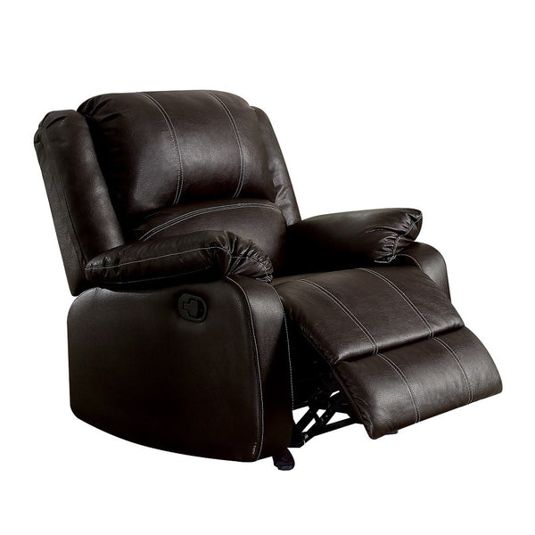 ACME Zuriel Brown Synthetic Leather Motion Rocker Recliner Model LV52282