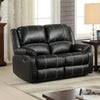 ACME Zuriel Black Synthetic Leather Motion Loveseat Model LV52286