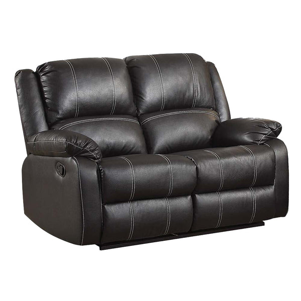 ACME Zuriel Black Synthetic Leather Motion Loveseat Model LV52286