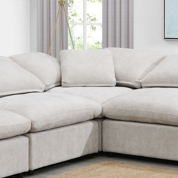 ACME Naveen Ivory Linen Modular Wedge with Pillow Model LV55131