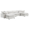 ACME Naveen Ivory Linen Modular Ottoman Model LV55132