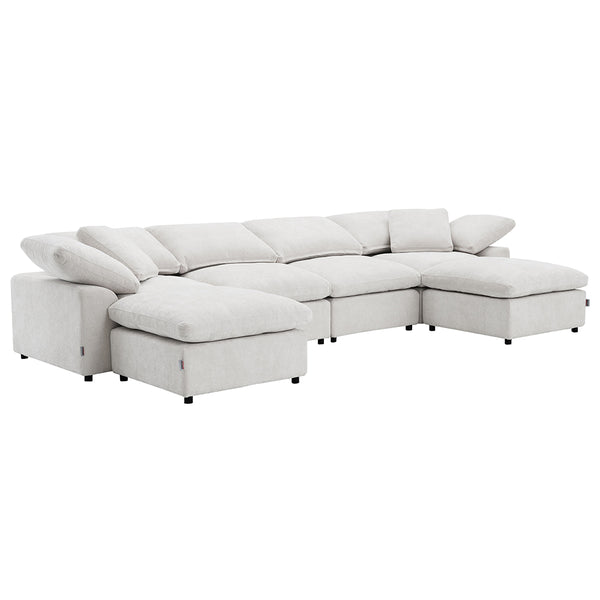 ACME Naveen Ivory Linen Modular Ottoman Model LV55132