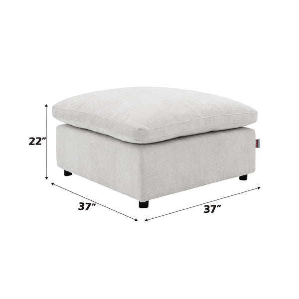 ACME Naveen Ivory Linen Modular Ottoman Model LV55132