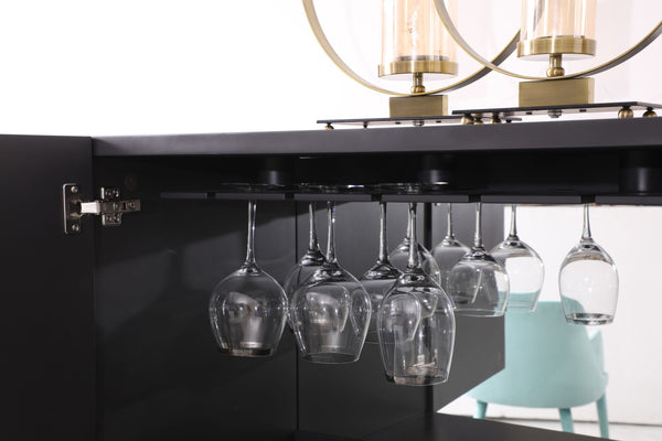 Macoy Modern Multicolor and Black Ash Wine Cabinet