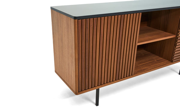 Maggie Modern Walnut and Grey Buffet