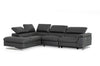 Divani Casa Maine Modern Dark Grey Eco Leather Left Facing Sectional Sofa With Recliner Model VGKNE9104-DK-GRY