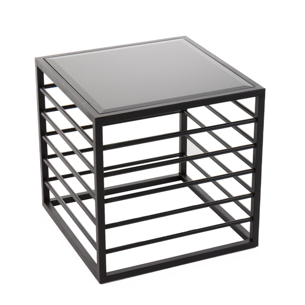 Modrest Malvo Modern Black & Glass End Table Model VGODLZ-215E-BLK-ET