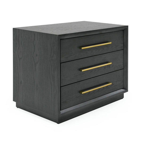 Manhattan Contemporary Grey and Gold Nightstand